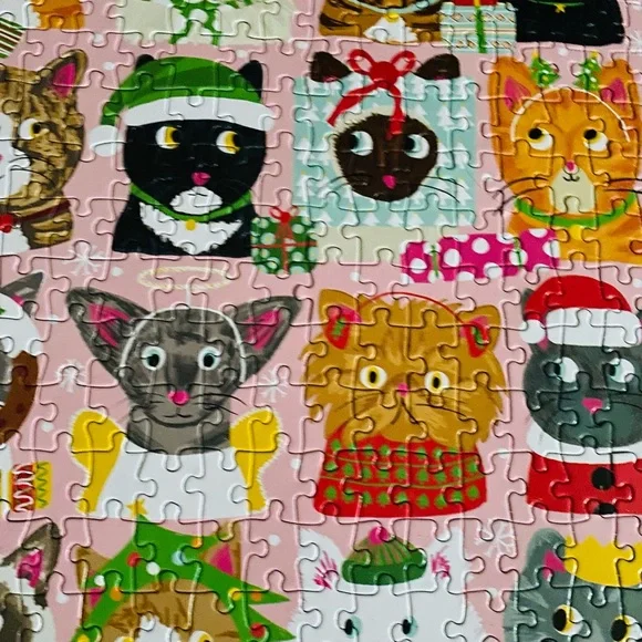 “Festive Fur Balls” Galison Christmas Cat Puzzle 500 Pieces - Picture 5 of 5